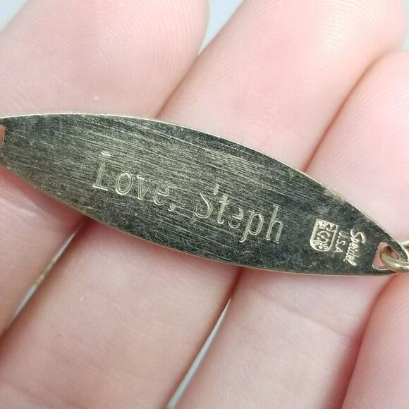 Vintage Speidel Engraved ID Bracelet, Karen Love, Steph, Gold Tone, 7 Inches - Picture 3 of 8